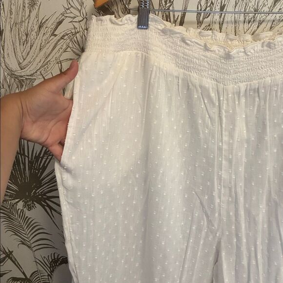 Old Navy 2X New White Polka Dot Pants Wide Leg Cover Up - Picture 3 of 6